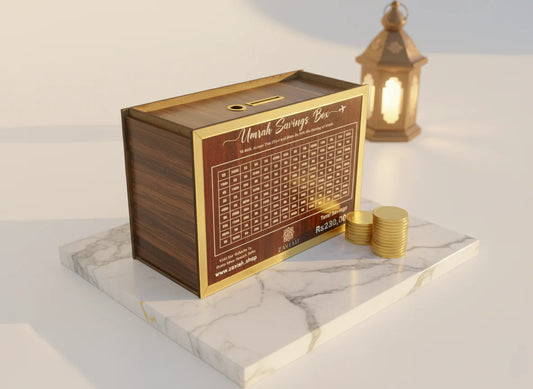 Wooden Umrah Saving Box with Free Home Deliver