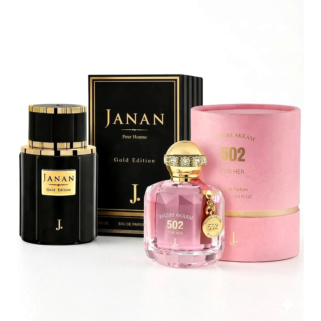 Janan Gold Edition + Wasim Akram 502 For Her | Buy 1 Get 1 FREE — 100ML
